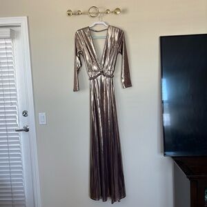 Elegant Metallic Gold and Purple Dress